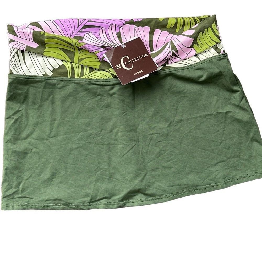 The C Collection By Christina Womens Swimsuit Skirt Stretch Green‎ Size Medium